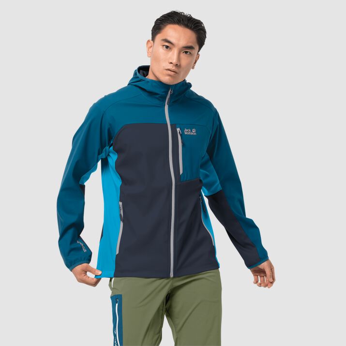 Chamarra Cortavientos Jack Wolfskin Eagle Peak 2 Hombre Azules Mexico-1857263